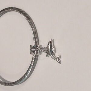 Silver Dolphin Dangle‎ Charm for Pandora Style Bracelet